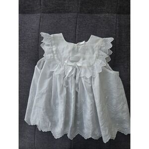 Vintage Celine Paris Baby Dress Heirloom Christening White Lace Japan NB
